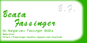 beata fassinger business card